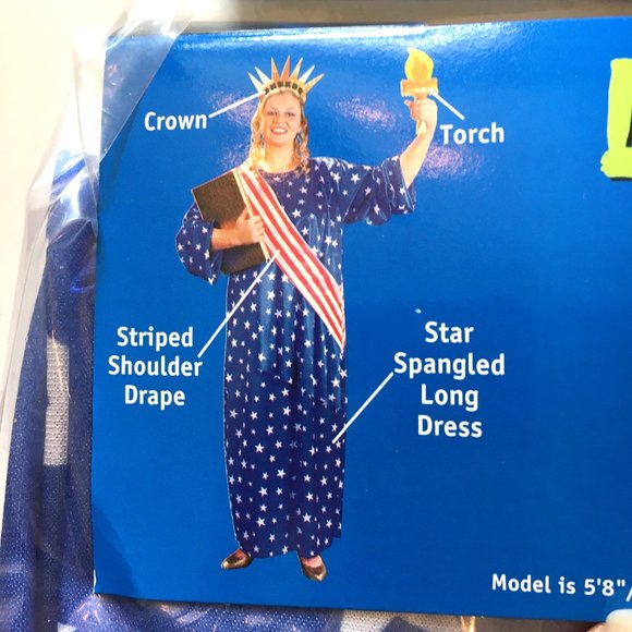 Lady Liberty Statue of Liberty Stars  Costume *  NOS - Picture 2 of 5